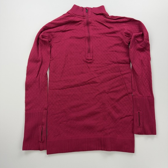 lululemon athletica Tops - Lululemon Rest Less 1/4 Zip Pullover Womens 2 Top Thumbholes Burgundy Thumb Hole